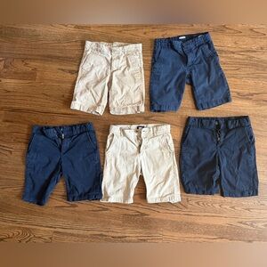 Lot of 5 VGUC boys size 8 uniform shorts khaki and navy